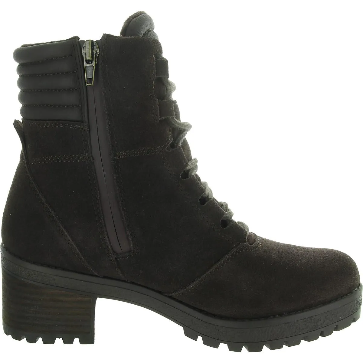 Douglas Womens Zipper Suede Combat & Lace-Up Boots