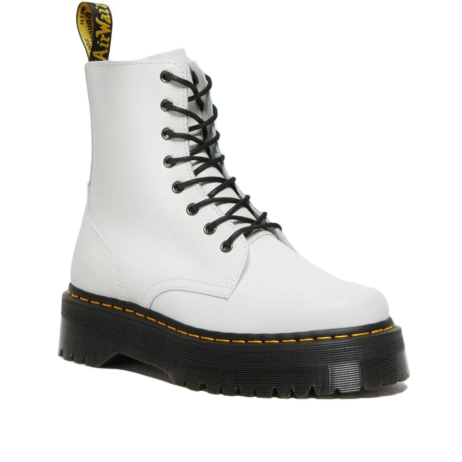DR. MARTENS JADON 8 EYE WHITE BOOTS