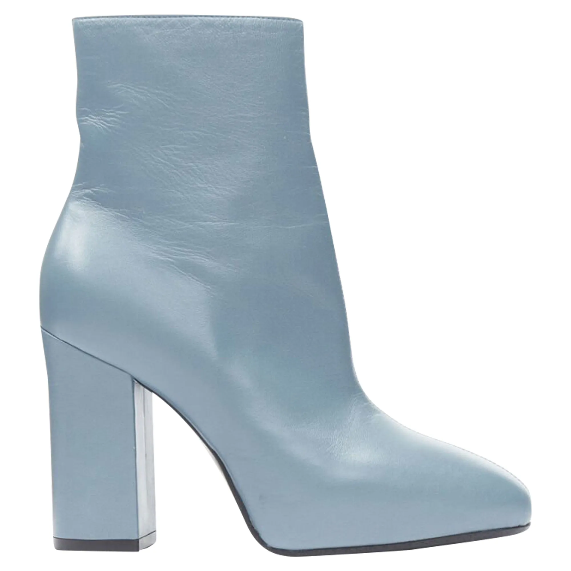 Dries Van Noten slate rose print block heel ankle boot