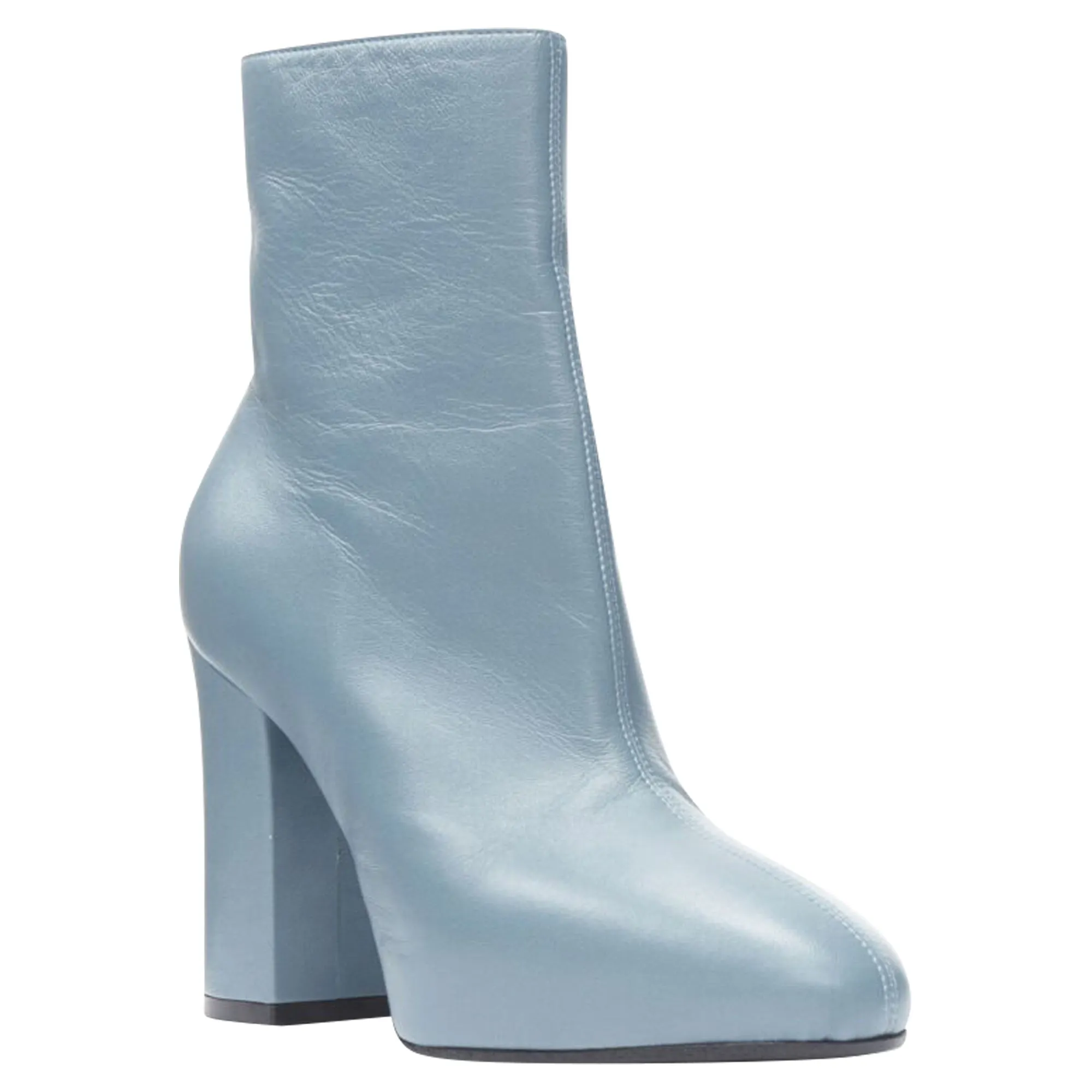 Dries Van Noten slate rose print block heel ankle boot
