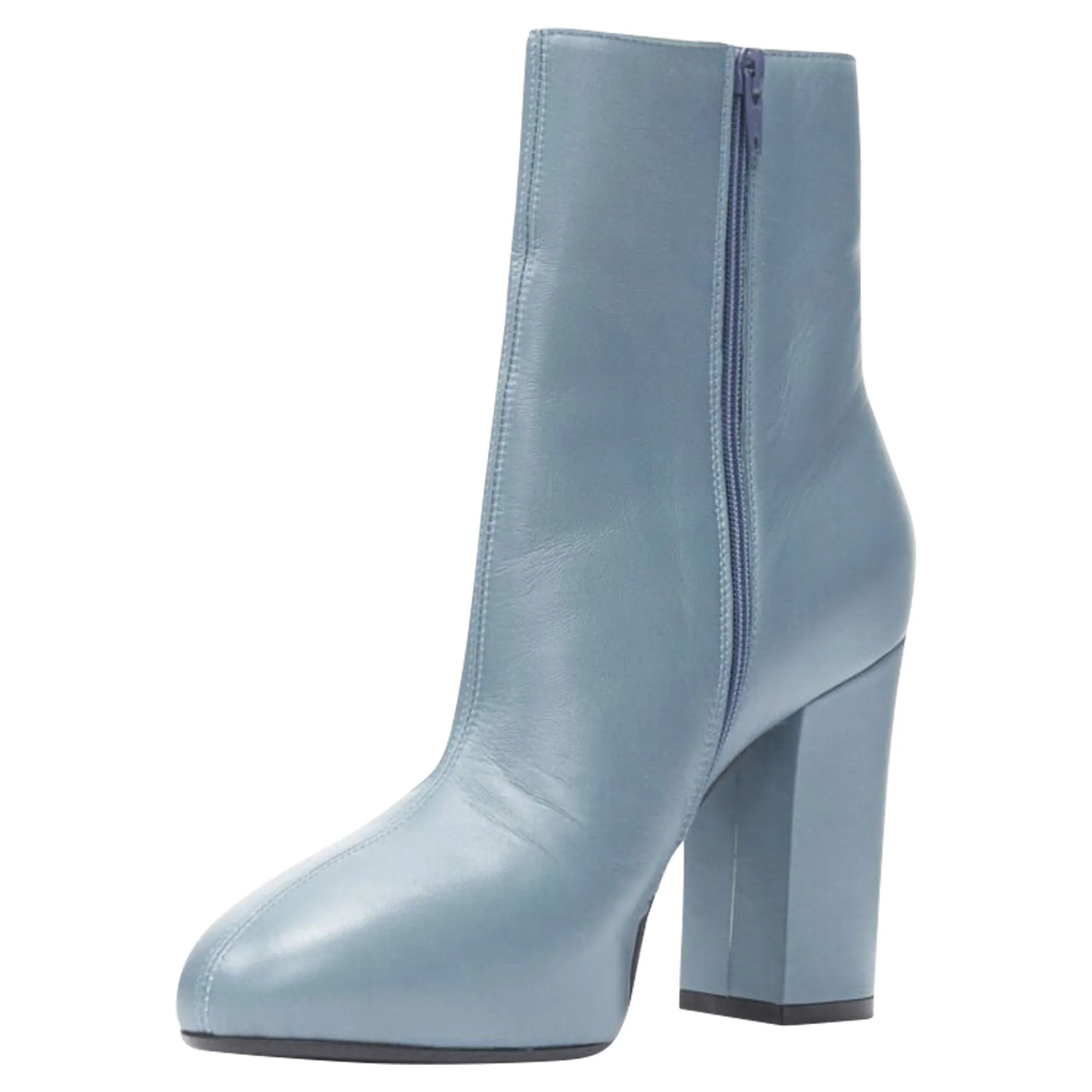 Dries Van Noten slate rose print block heel ankle boot