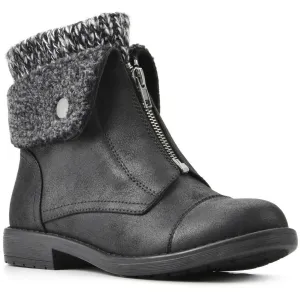Duette Womens Faux Leather Cozy Booties