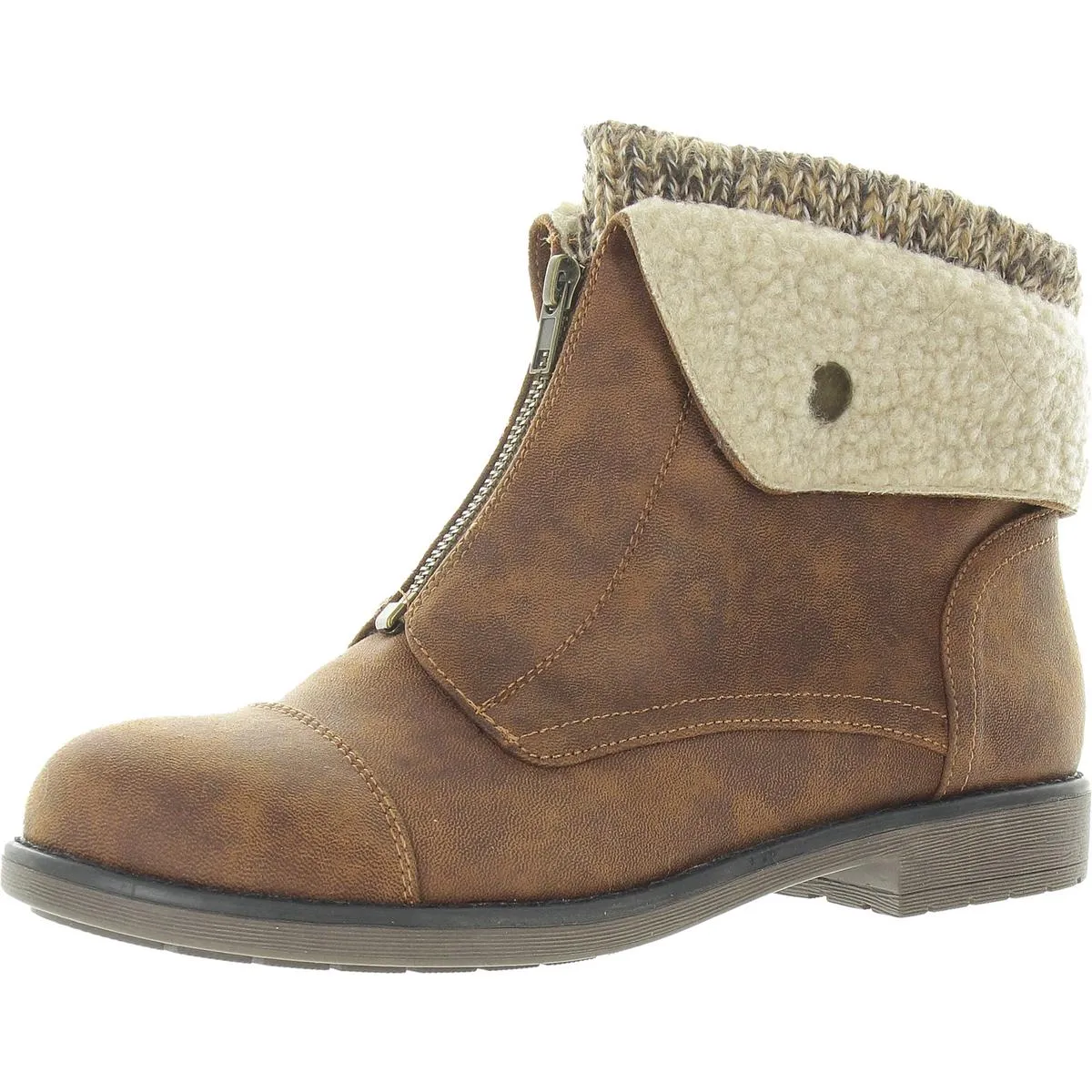 Duette Womens Faux Leather Cozy Booties