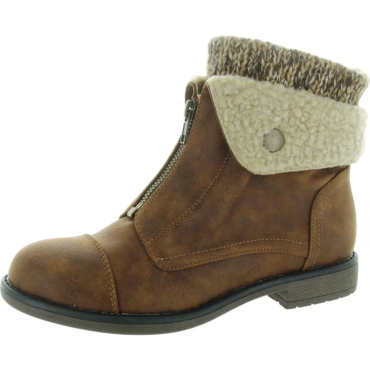 Duette Womens Faux Leather Cozy Booties