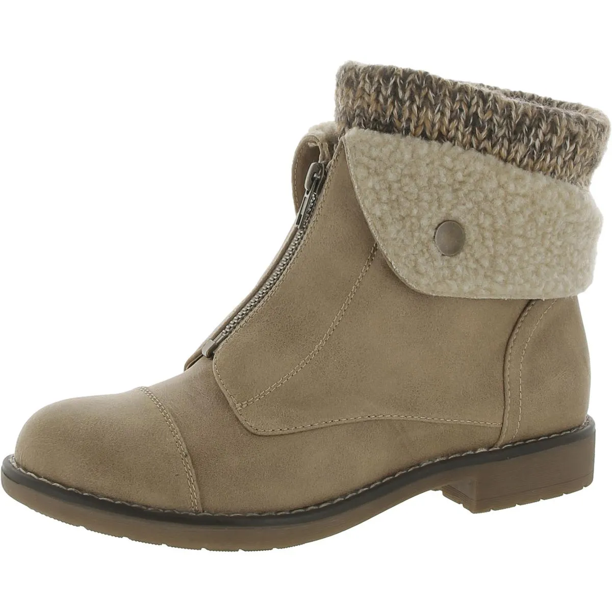 Duette Womens Faux Leather Cozy Booties