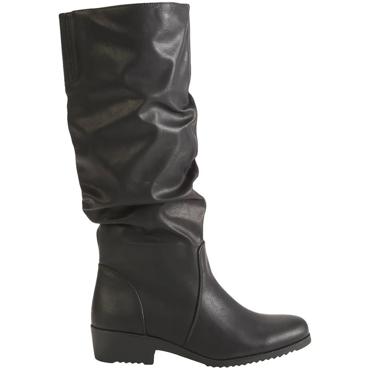 Duration Womens Wide Calf Faux Leather Knee-High Boots