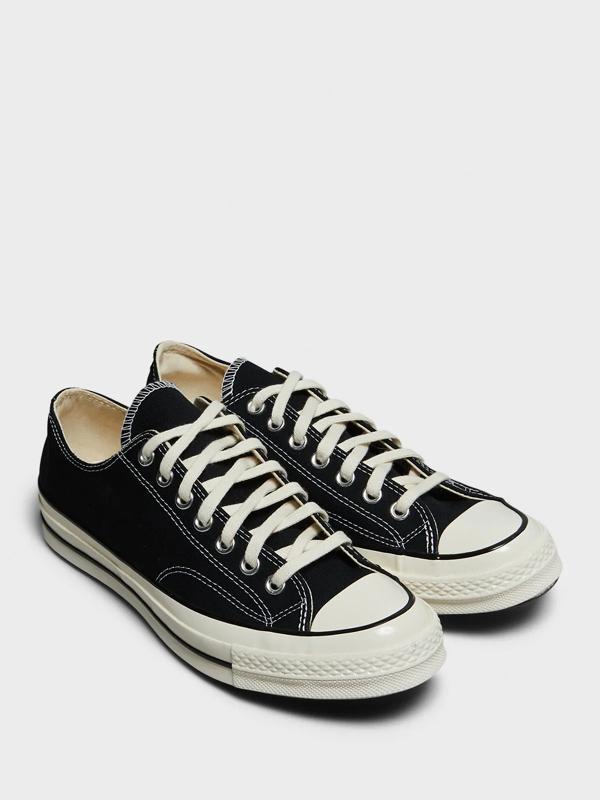 Patent Leather Chuck 70 Low Top Canvas Sneakers in Black/Black/Egret Key Holder