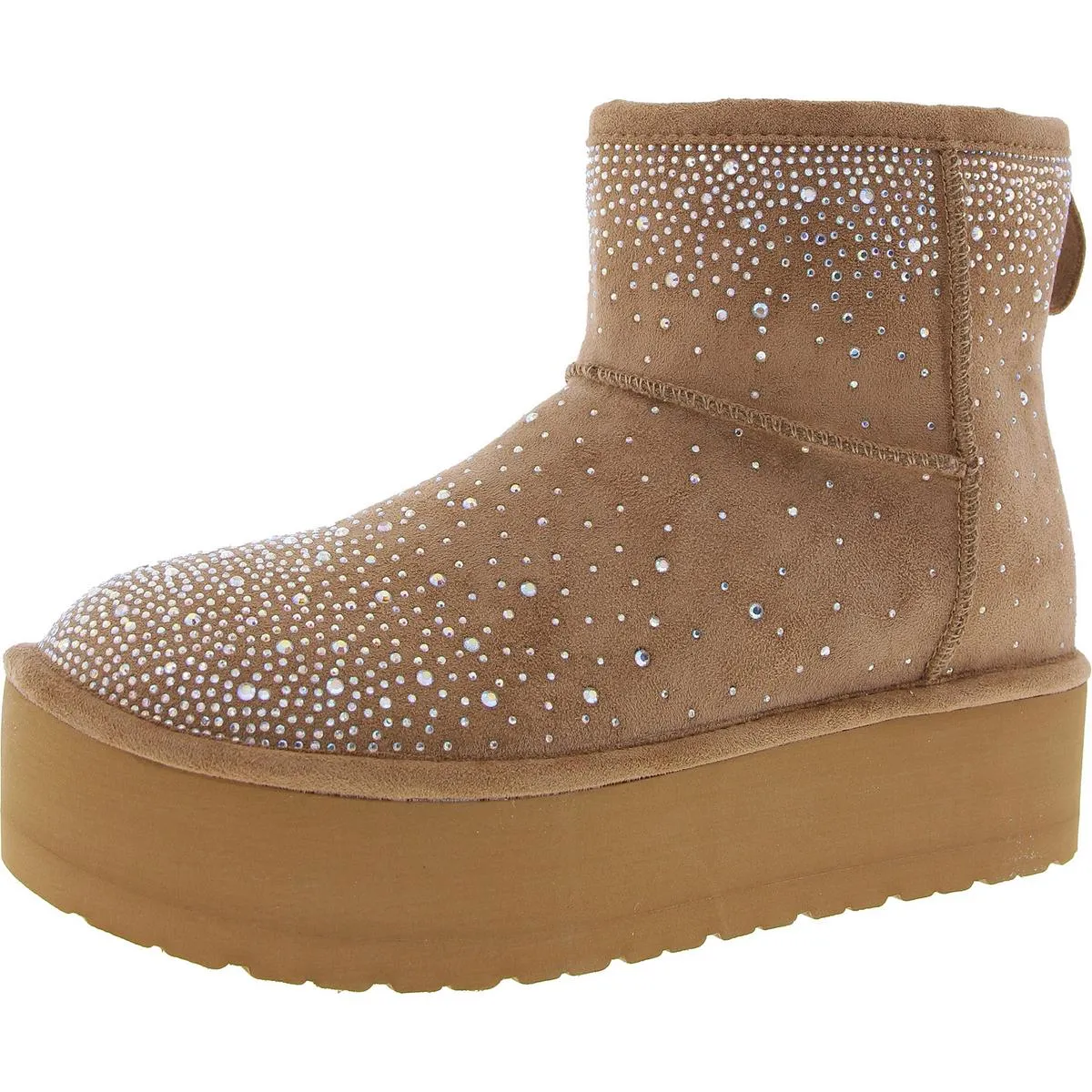 Ease R Womens Faux Fu Slip On Winter & Snow Boots