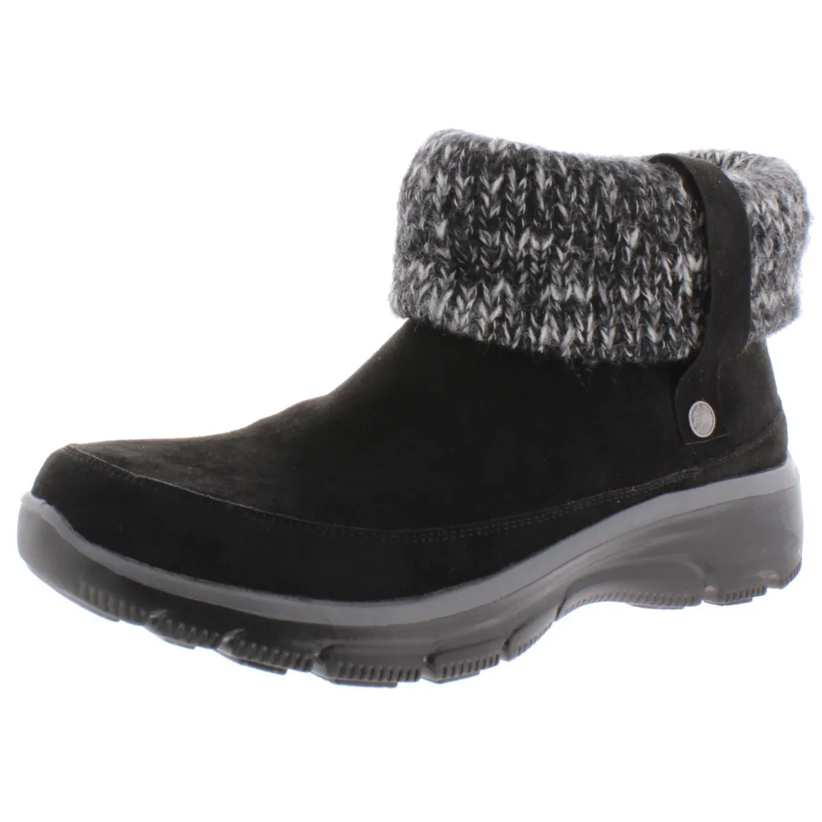 Easy Going Womens Memory Foam Knit Collar Ankle Boots