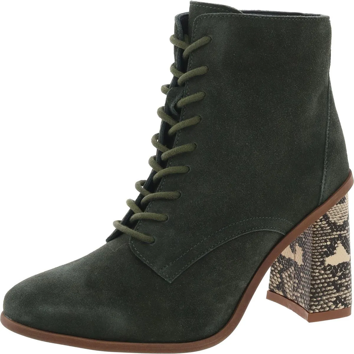 Edda Womens Lace-Up Faux Suede Combat & Lace-Up Boots