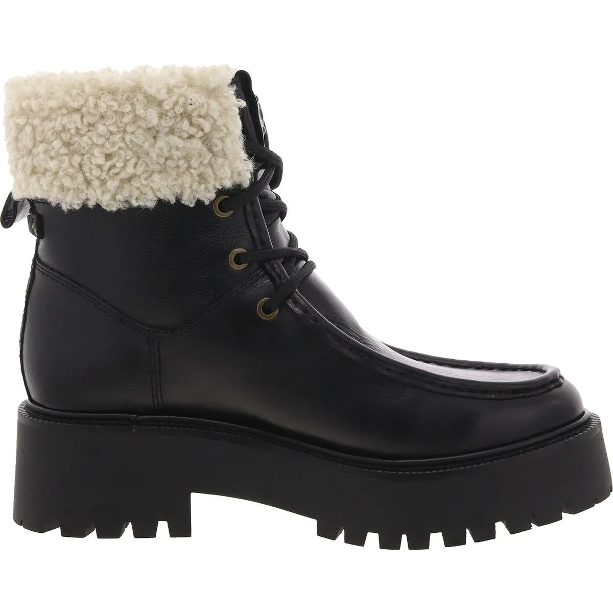 Elara Womens Faux Fur Lined Leather Booties