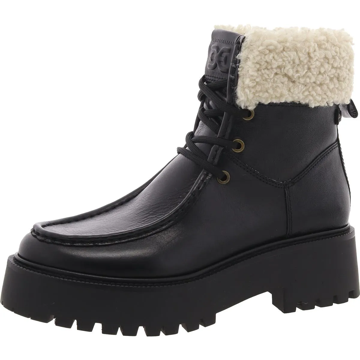 Elara Womens Faux Fur Lined Leather Booties