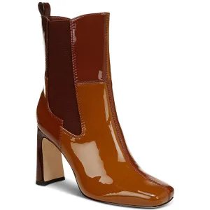 ELLE Womens Block Heel Leather Mid-Calf Boots