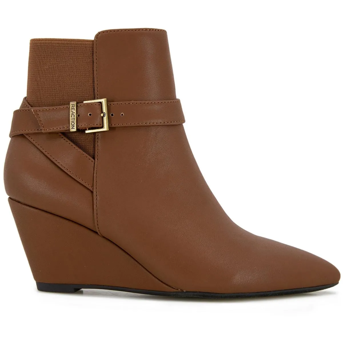 Emmie Womens Faux Leather Wedge Boots