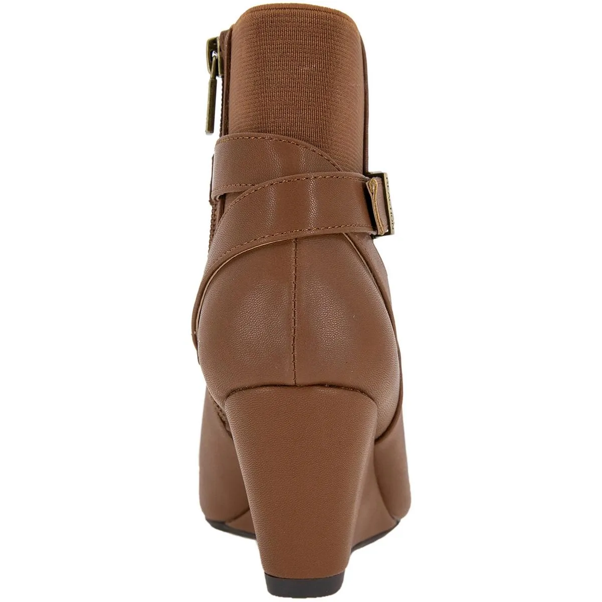 Emmie Womens Faux Leather Wedge Boots