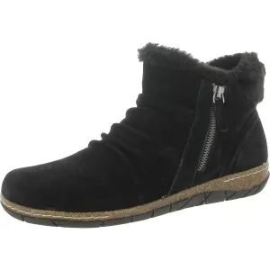 ETERIC Womens Suede Faux Fur Lined Booties
