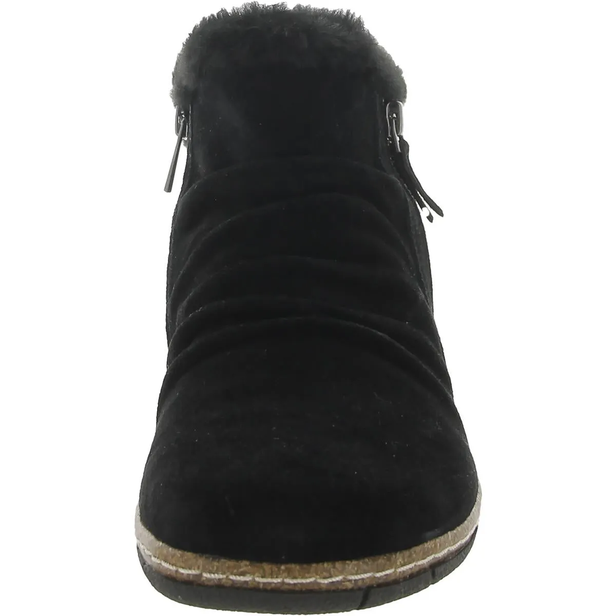 ETERIC Womens Suede Faux Fur Lined Booties