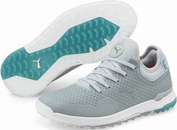 Cork New Puma Women's PROADAPT ALPHACAT Golf Shoes Silver MSP$130 Ultra-Soft Texture