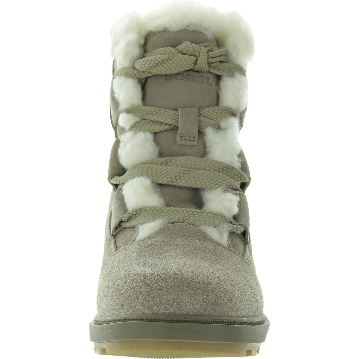Evie II Cozy Womens Waterproof Faux Suede Combat & Lace-Up Boots
