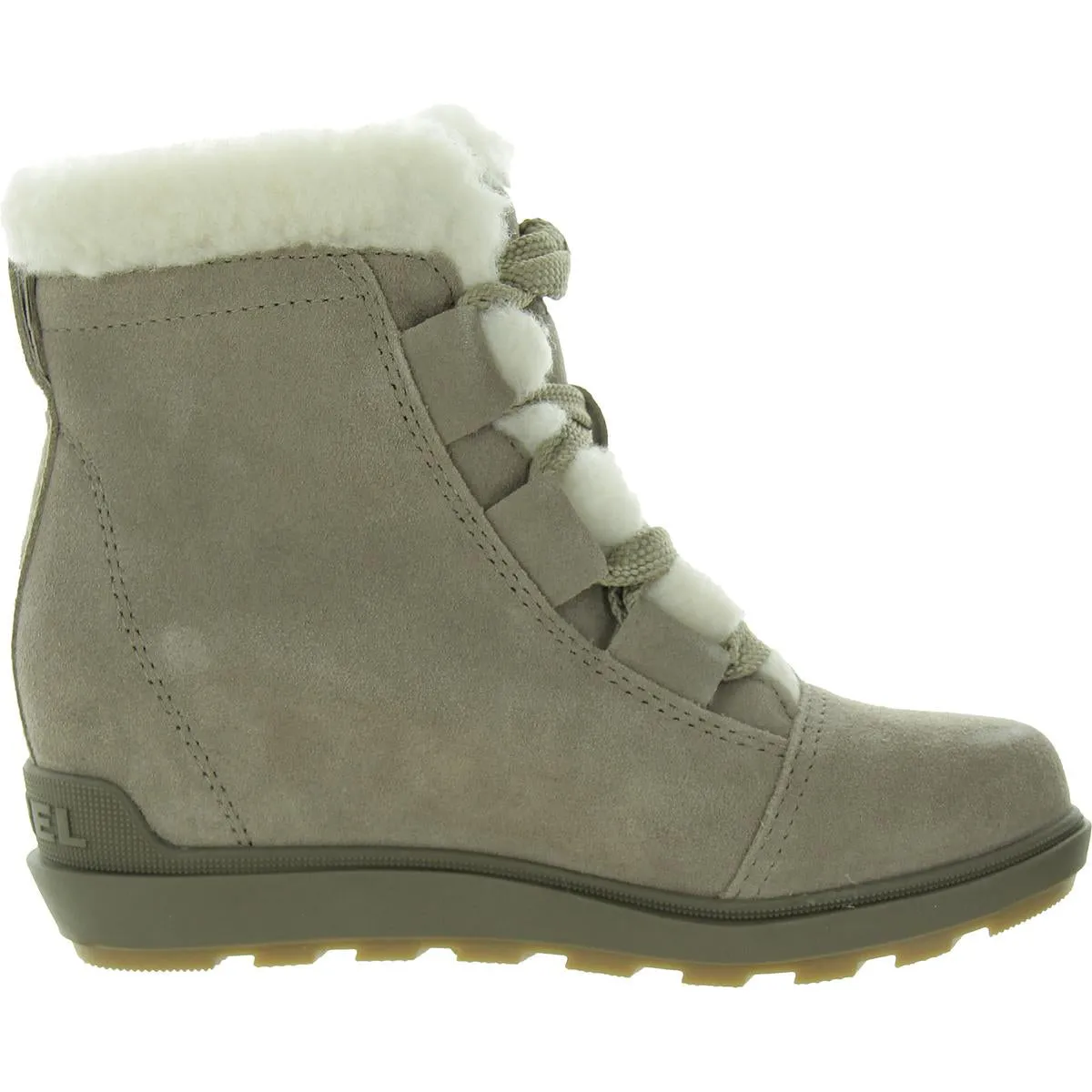 Evie II Cozy Womens Waterproof Faux Suede Combat & Lace-Up Boots