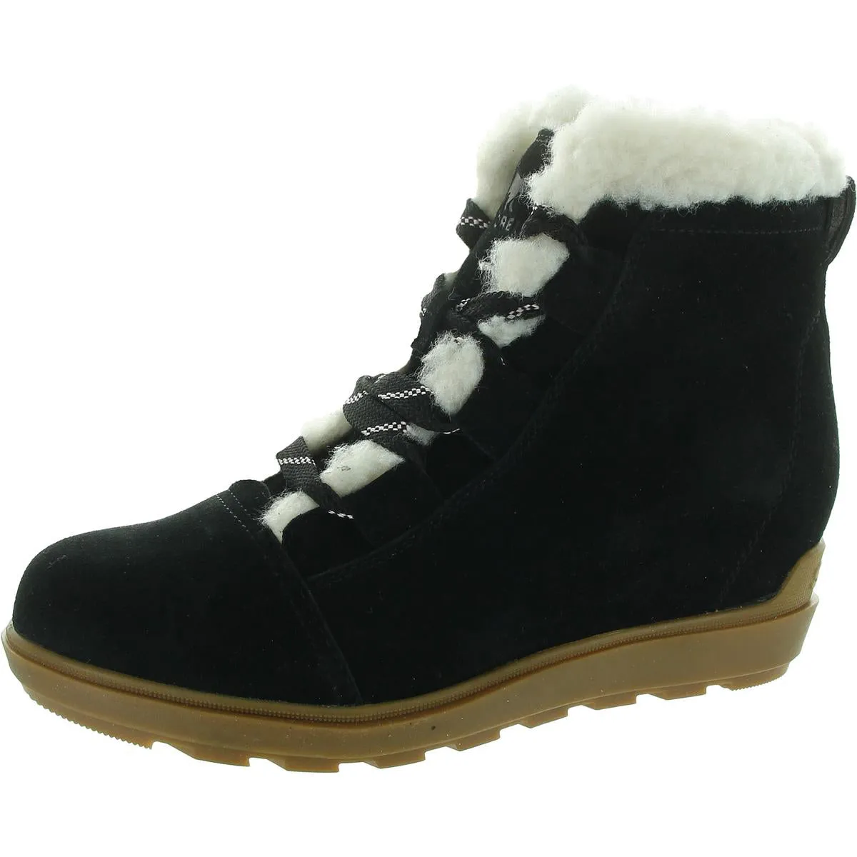 Evie II Cozy Womens Waterproof Faux Suede Combat & Lace-Up Boots