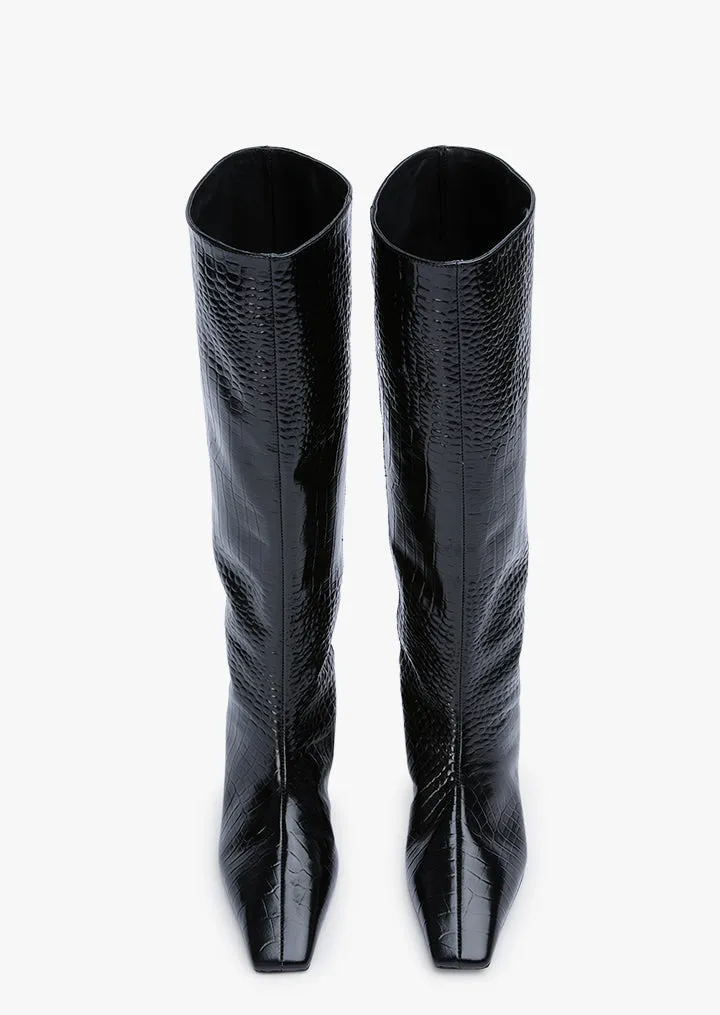 Evysa Black Croc
