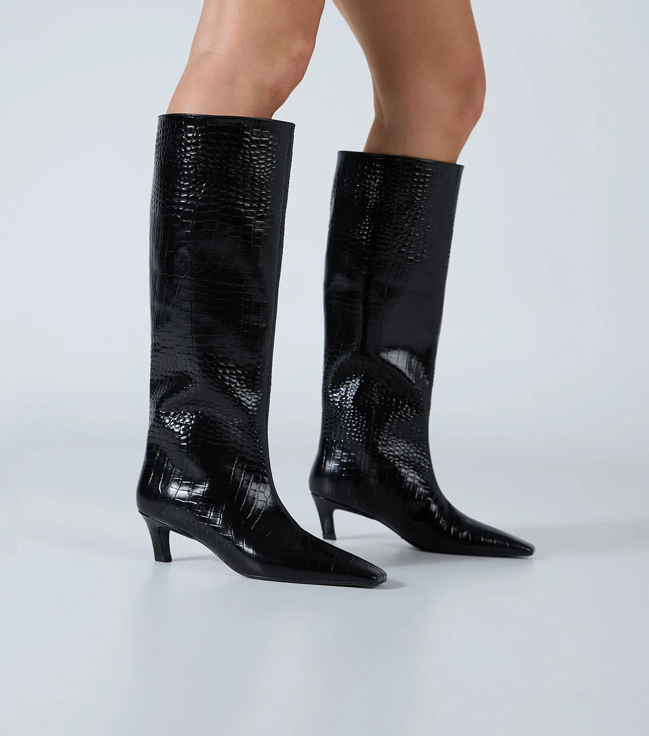 Evysa Black Croc
