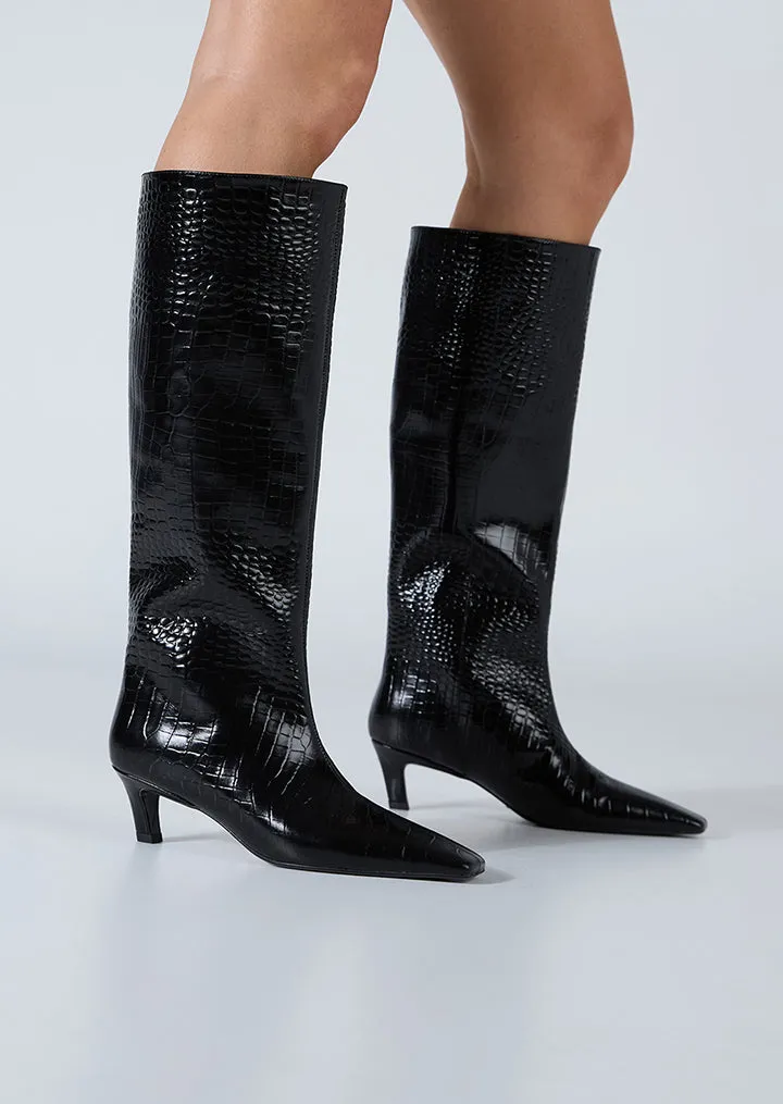 Evysa Black Croc