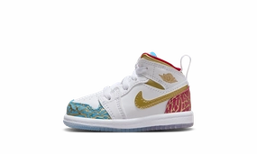 Expert use special Air Jordan 1 Mid TD "UNC to CHI" Member Special Vintage, Luxury, Roll Handle Strap