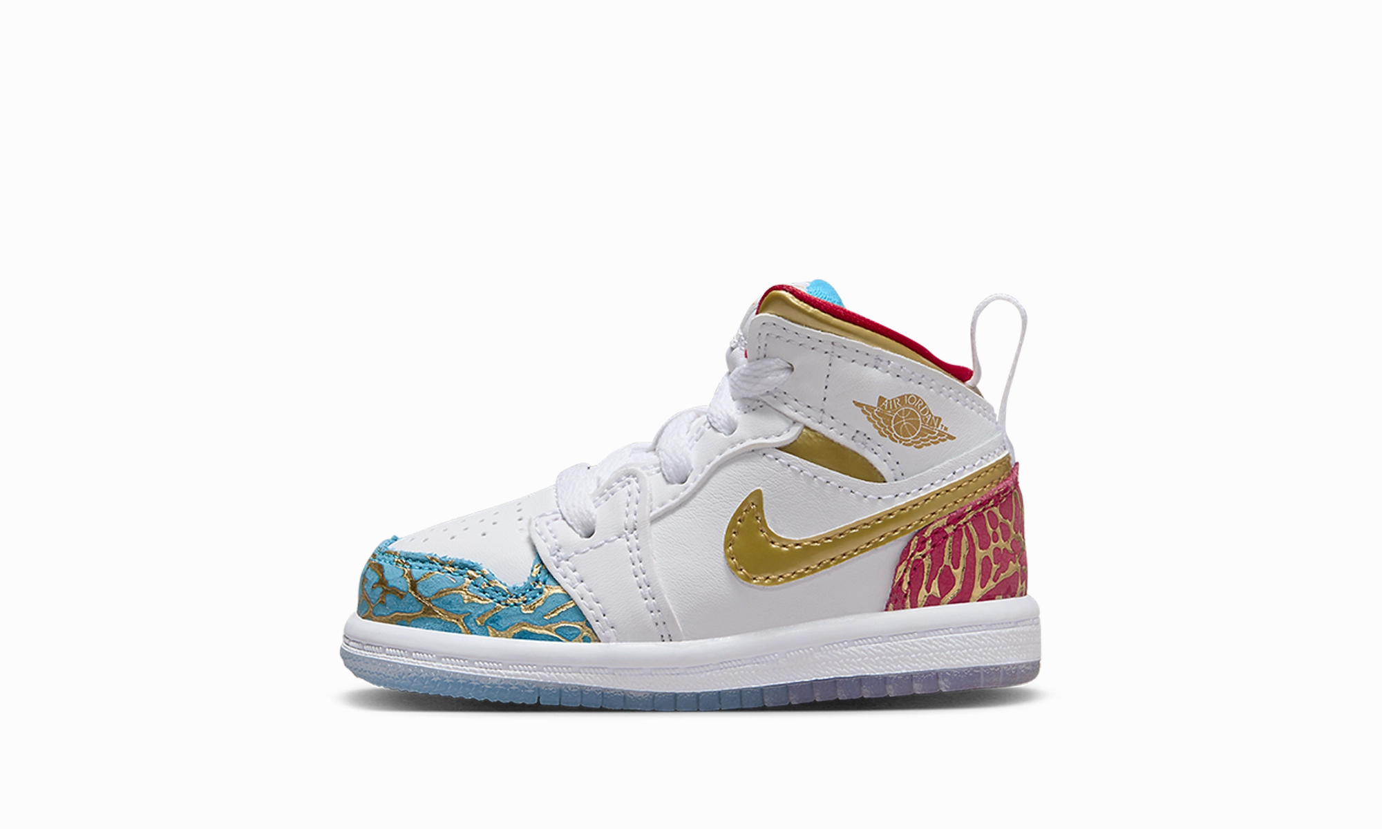 Expert use special Air Jordan 1 Mid TD "UNC to CHI" Member Special Vintage, Luxury, Roll Handle Strap