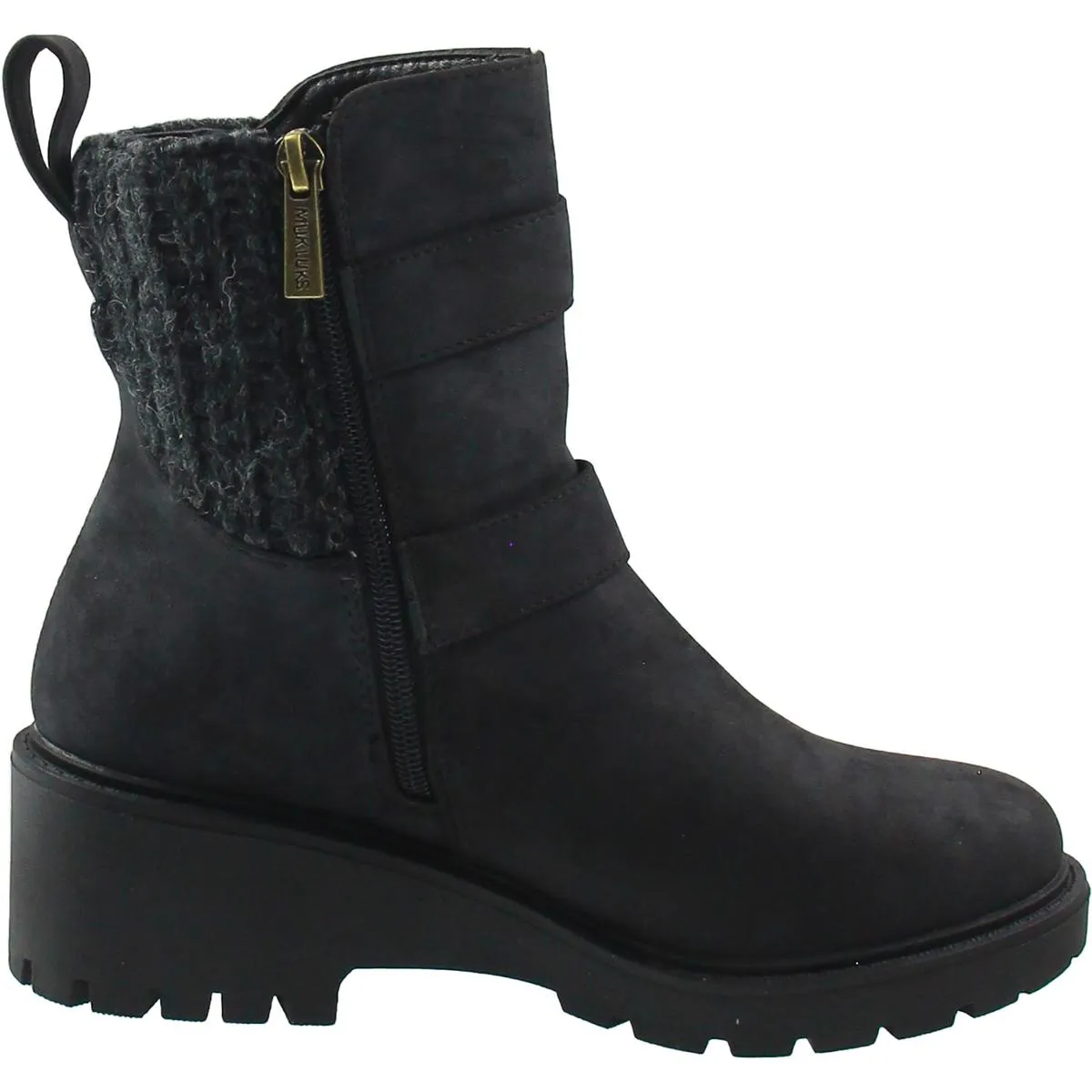 Fainley Faith Womens Buckle Faux Leather Chelsea Boots