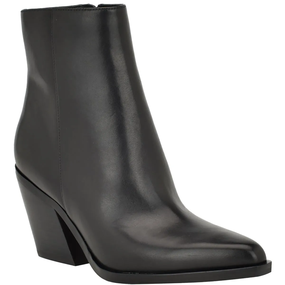 Fallone Womens Leather Block Heel Mid-Calf Boots