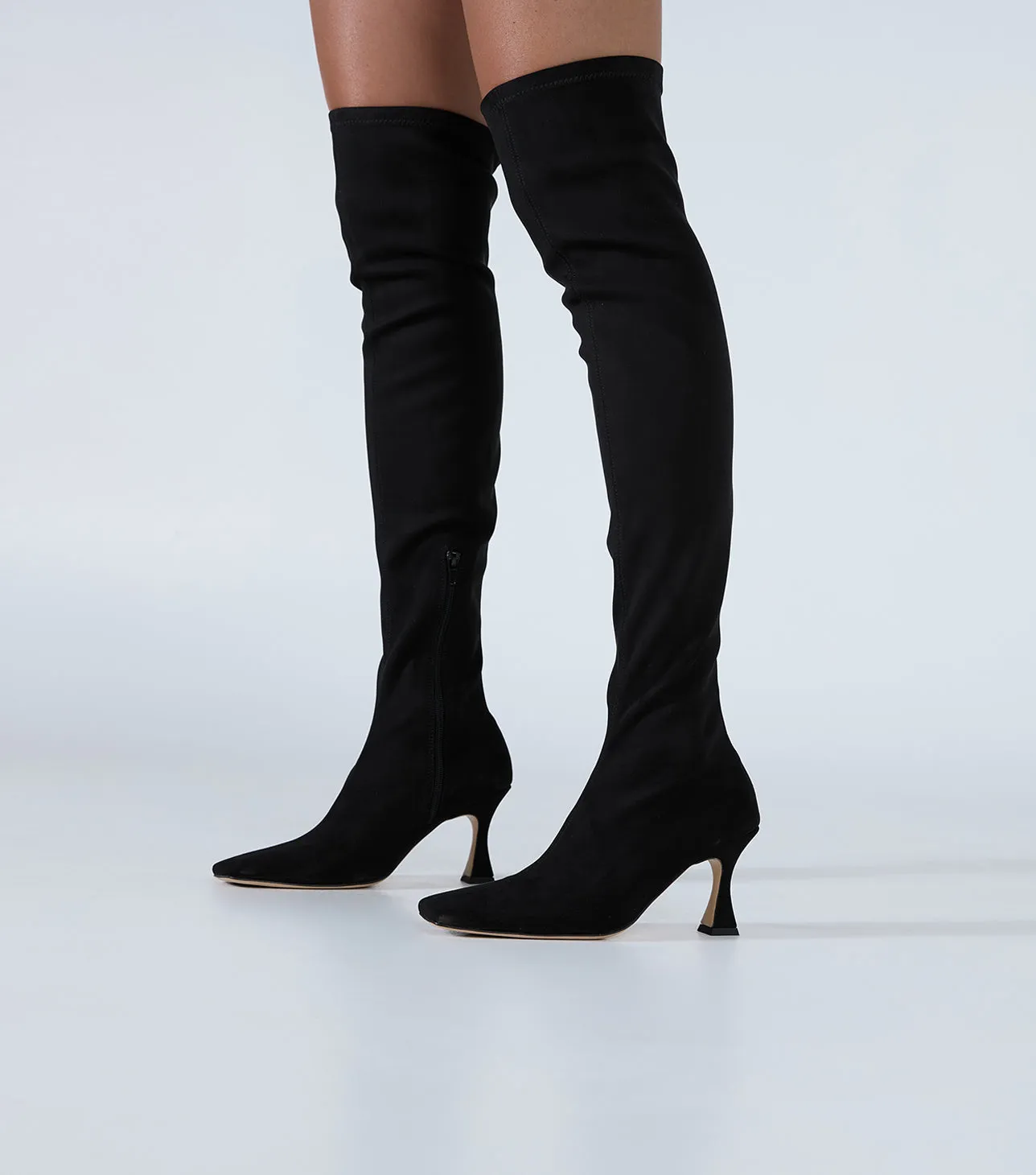Fancy Black Stretch Suede