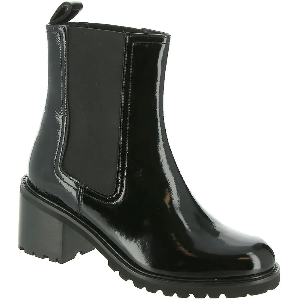 Far-Fetched Womens Leather Block Heel Ankle Boots