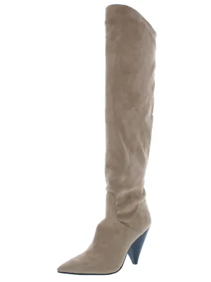 Fayen Womens Solid Pointed Toe Knee-High Boots