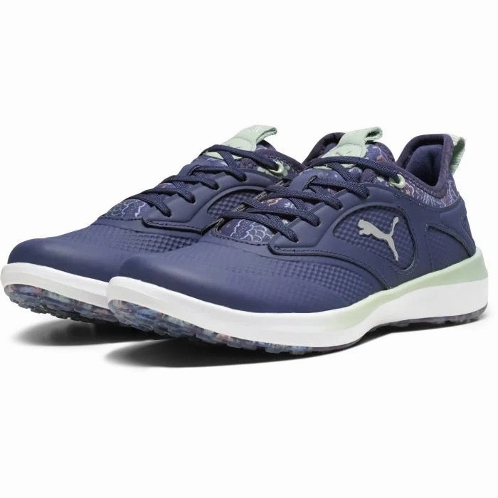 Eco-Packaged, Discover New Arrivals, Travel Ready New Women's Puma Liberty Ignite Malibu Golf Shoes - Navy/Silver MSP$120