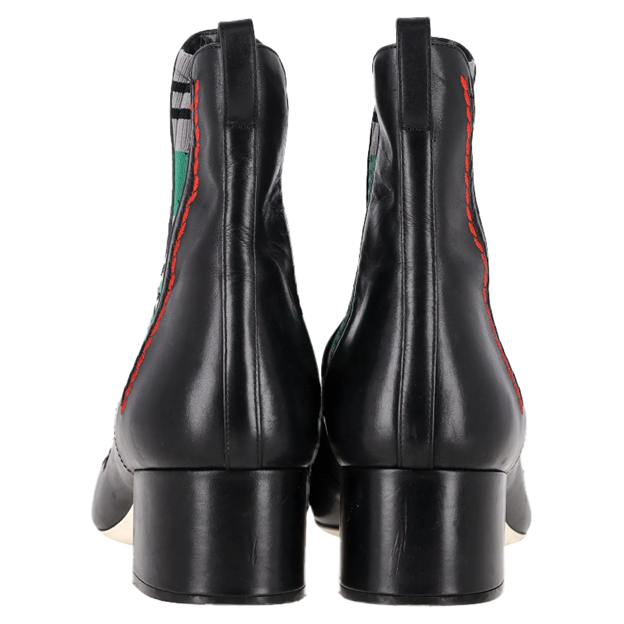 Fendi Floral Ankle Boots in Black Leather