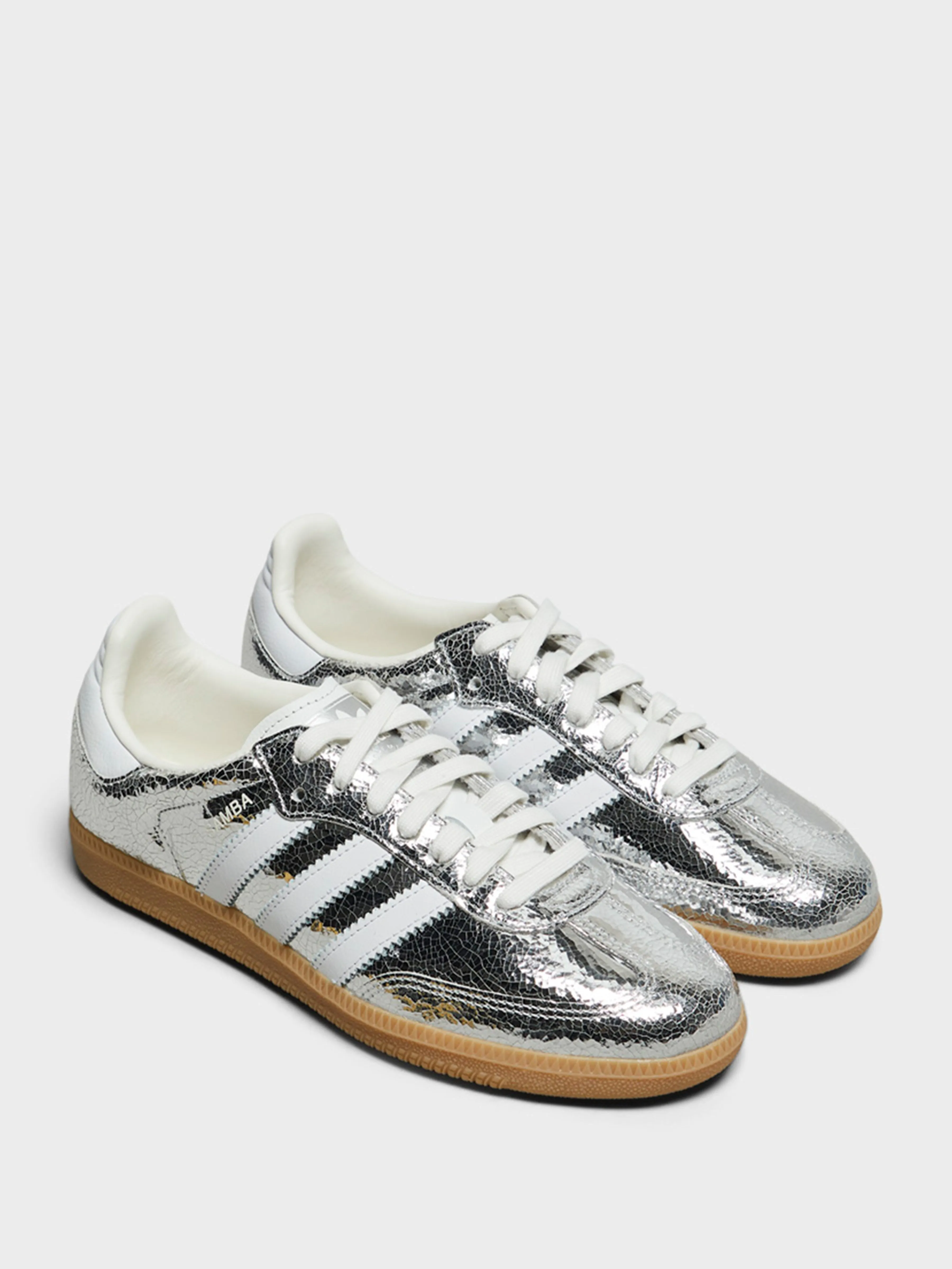 Straw, Now Trending, Everyday Samba OG W Sneakers in Silver Metallic, Cloud White and Core White