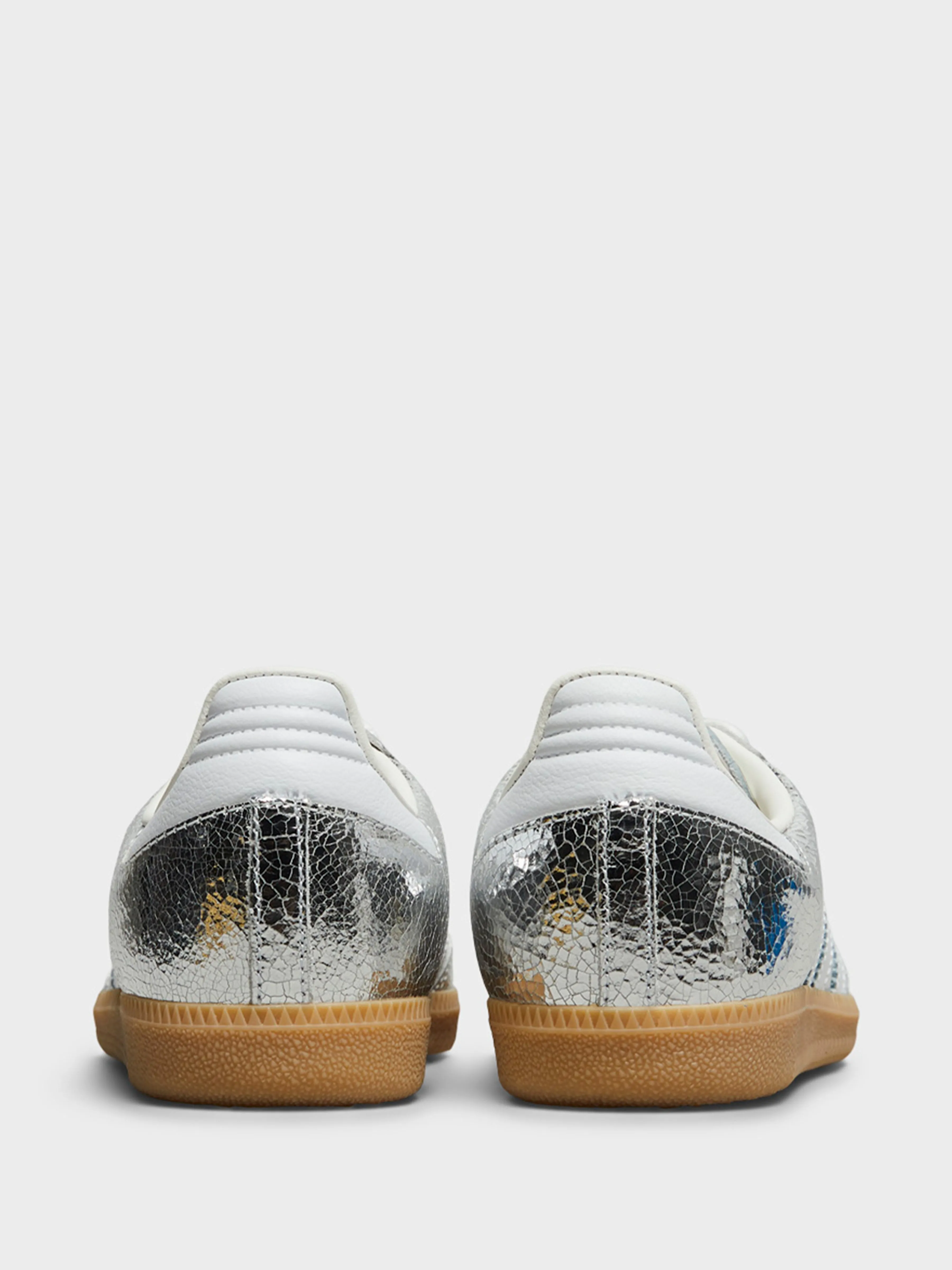 Be First In Line, Secure Pocket, Mini Handbag For Evening Events Samba OG W Sneakers in Silver Metallic, Cloud White and Core White