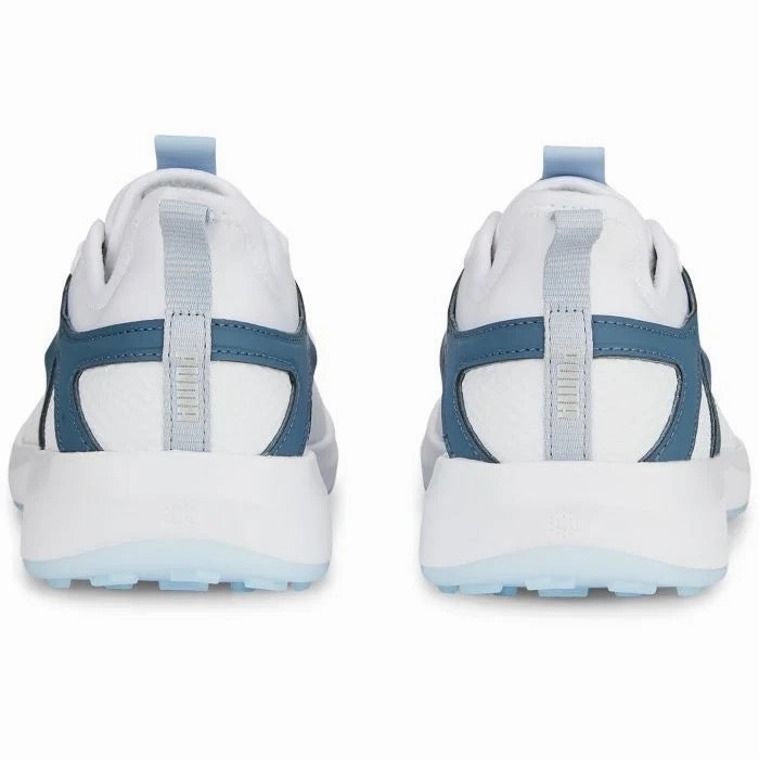 New Women's Puma Ignite Malibu Spikeless Golf Shoes White/Blue MSP$110 Trendy Mini Handbag For Parties