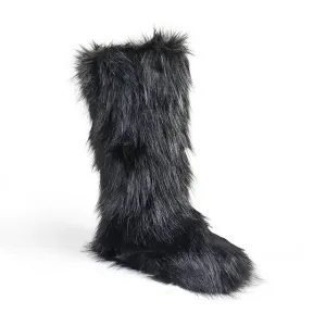 FONDA5 - BLACK FUR BOOTS