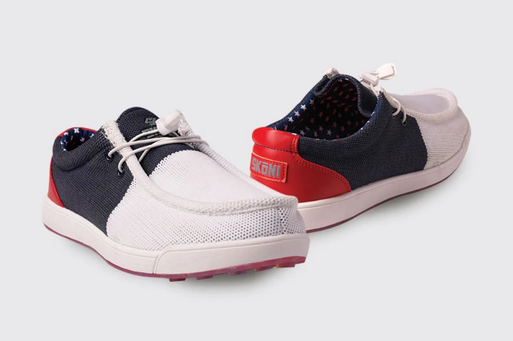 Curated Just For You Free maintenance New Skoni Women's Golf Shoe- Red/White/Blue Next-Gen Tech Polyester