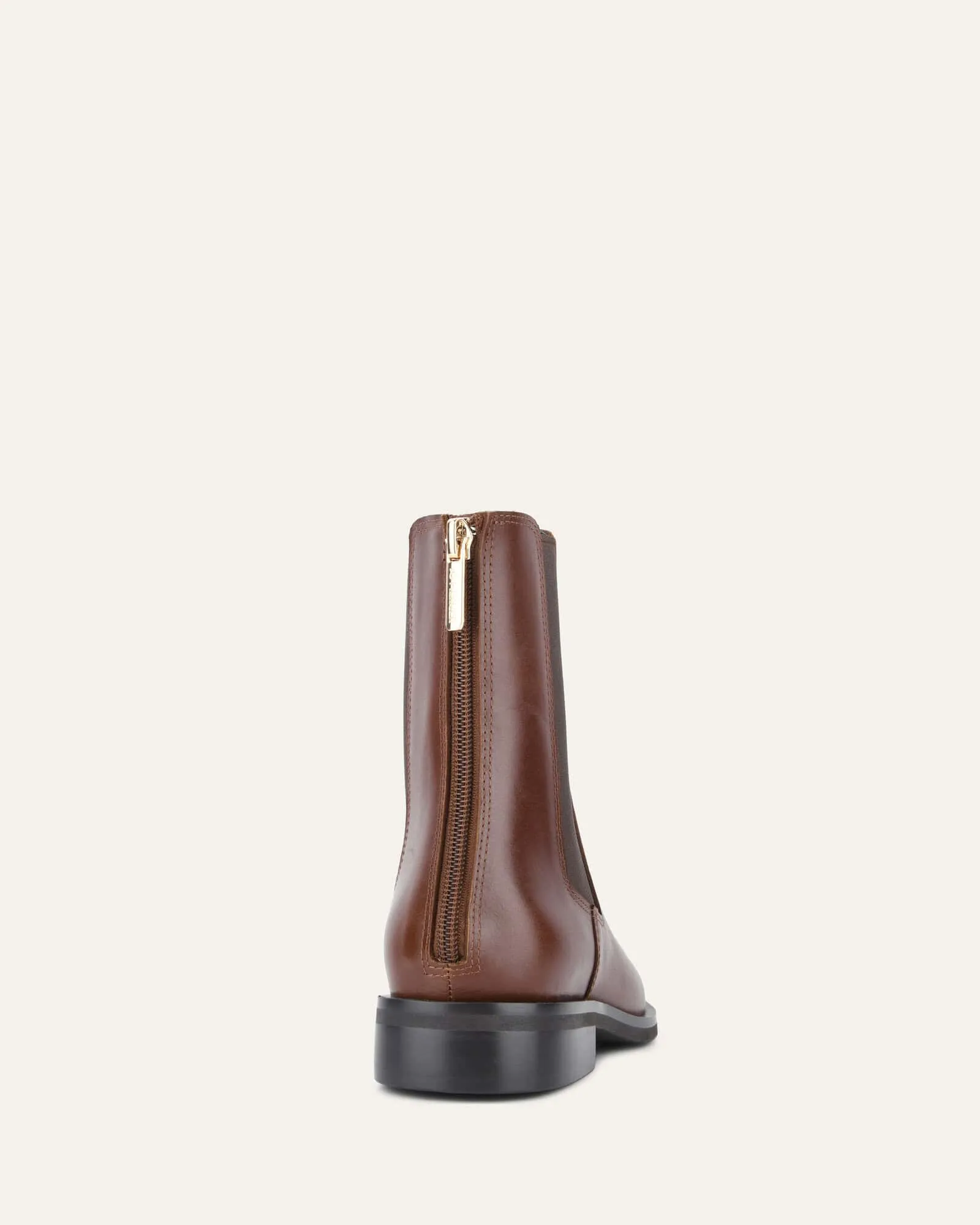 GABE FLAT ANKLE BOOTS DARK CHOCOLATE LEATHER