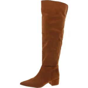 Gabriellaa Womens Block Heel Faux Suede Over-The-Knee Boots
