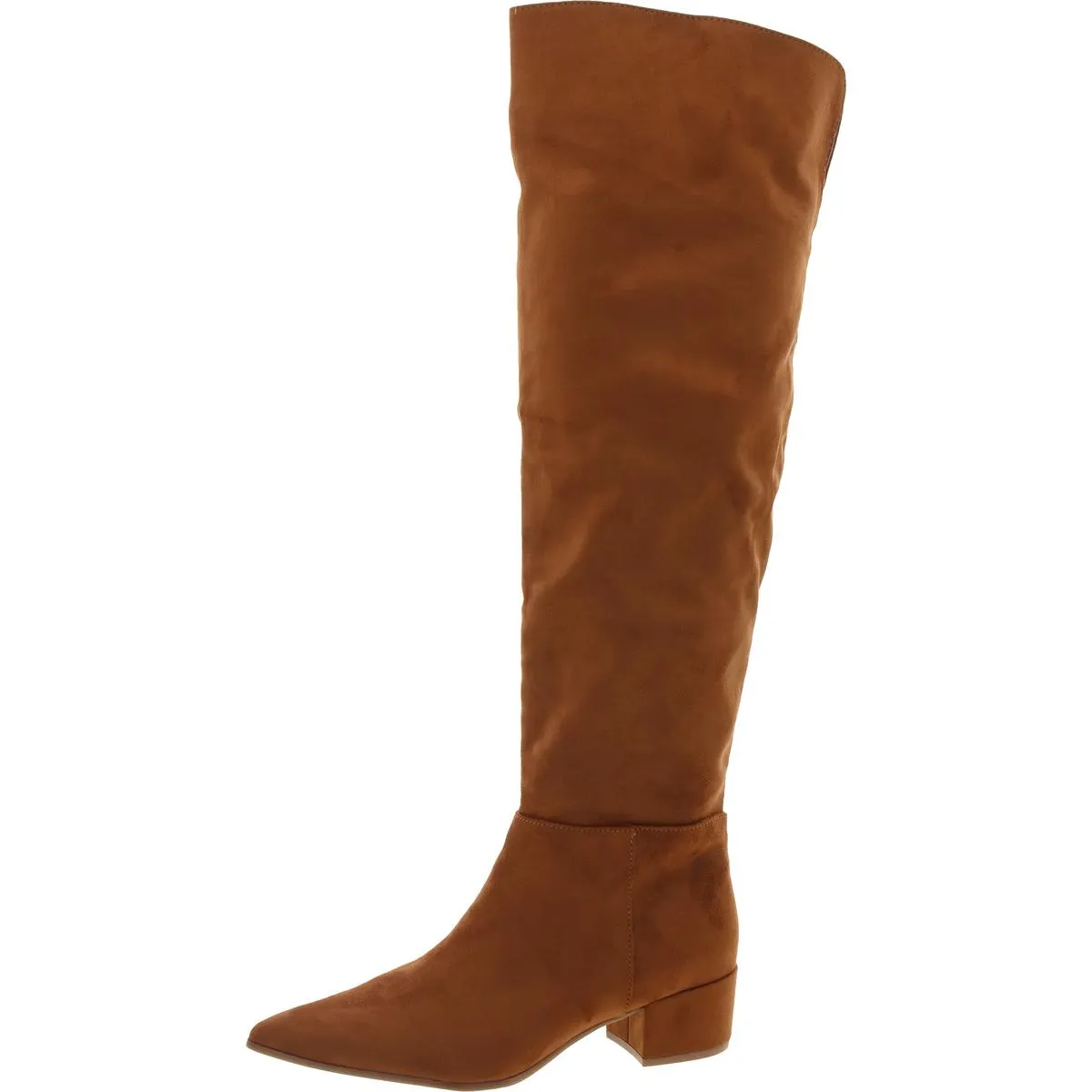 Gabriellaa Womens Block Heel Faux Suede Over-The-Knee Boots