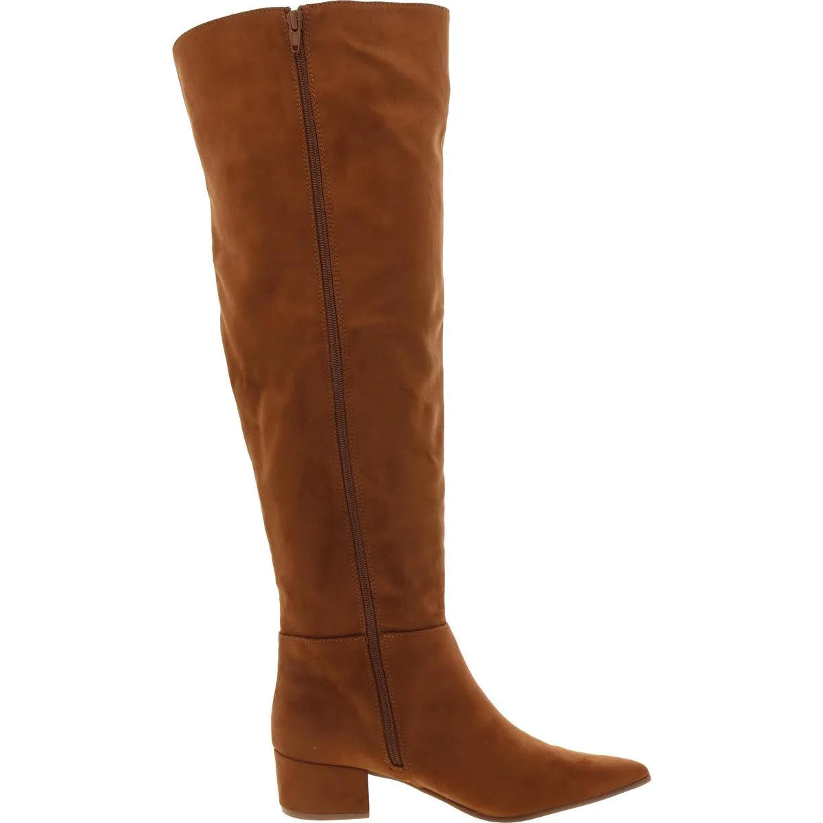 Gabriellaa Womens Block Heel Faux Suede Over-The-Knee Boots