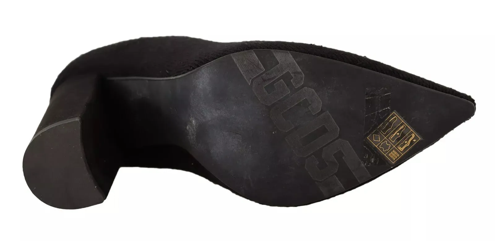 GCDS Suede Logo Socks Block Heel Ankle Boots Women's Shoes (Pre-Owned)