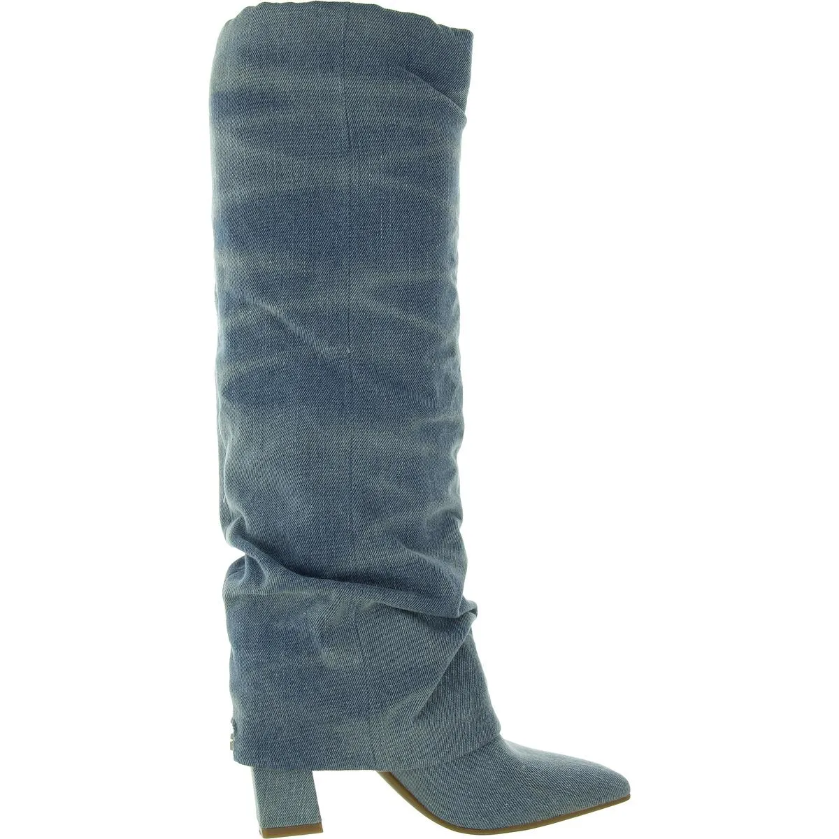 Geima Womens Faux Leather Cuffed Knee-High Boots
