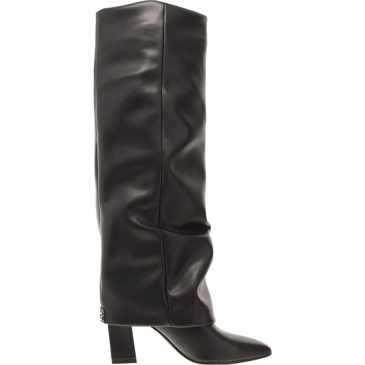 Geima Womens Faux Leather Cuffed Knee-High Boots