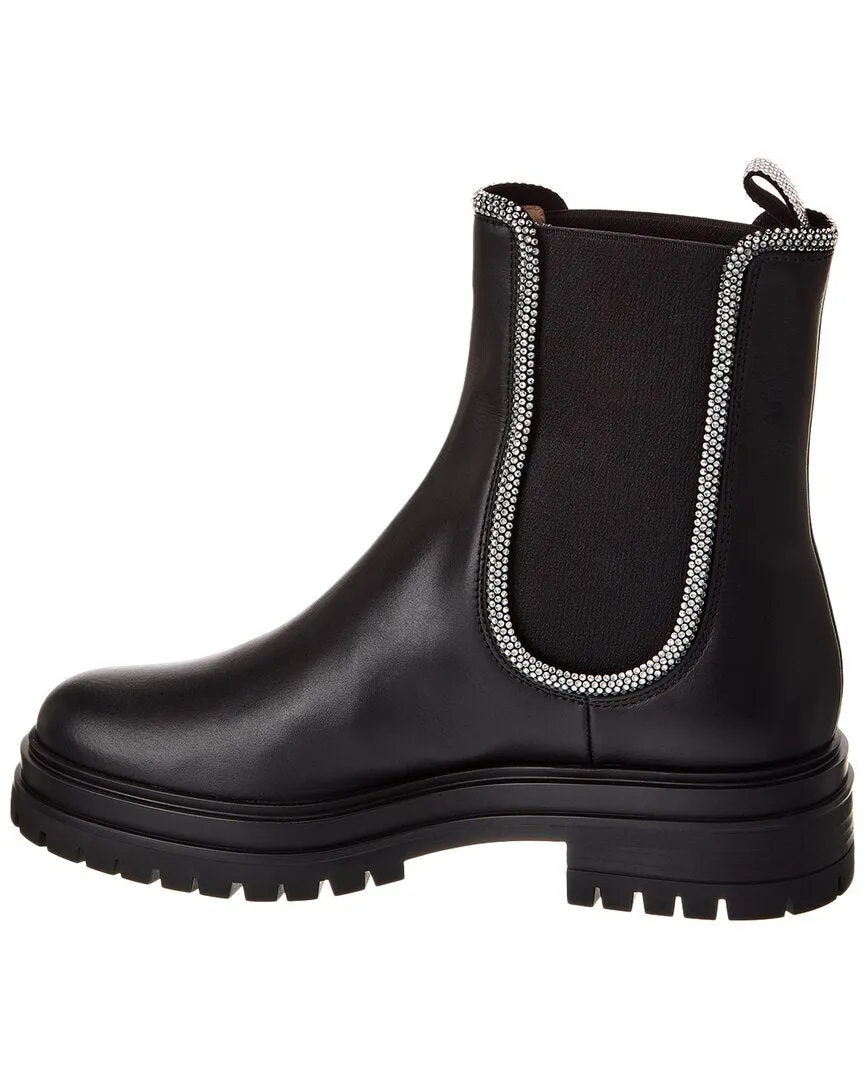 Gianvito Rossi Crystal Chester Leather Boot